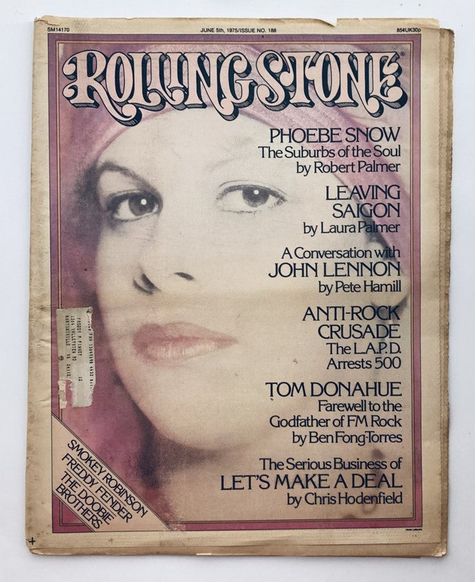 VTG Rolling Stone Magazine June 5 1975 Issue 188 Phoebe Snow Cover