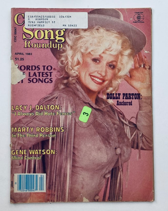 VTG Country Song Roundup Magazine April 1983 Dolly Parton Anchored