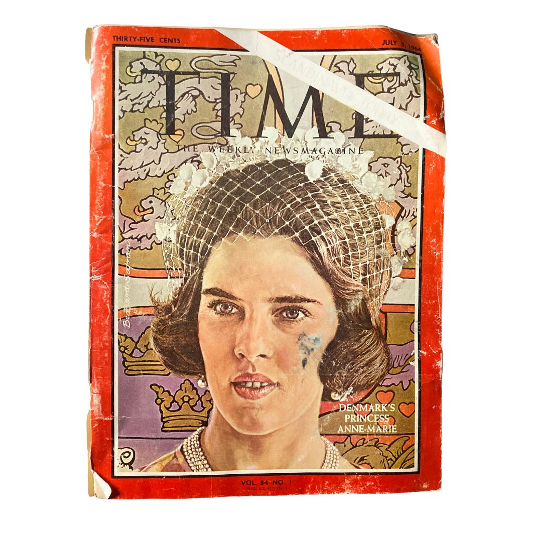 VTG Time Magazine July 3 1964 Vol 84 No. 1 Princess Anne-Marie No Label