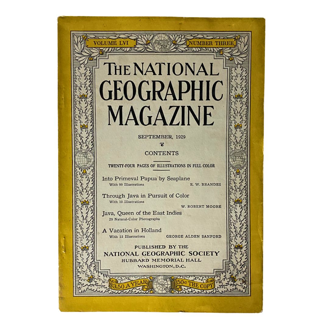 VTG The National Geographic Magazine September 1929 Vacation in Holland No Label