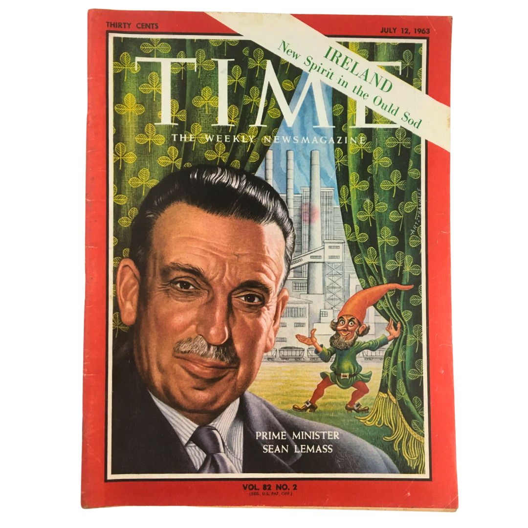 Time Magazine July 12 1963 Vol. 82 No. 2 Prime Minister Sean Lemass No Label