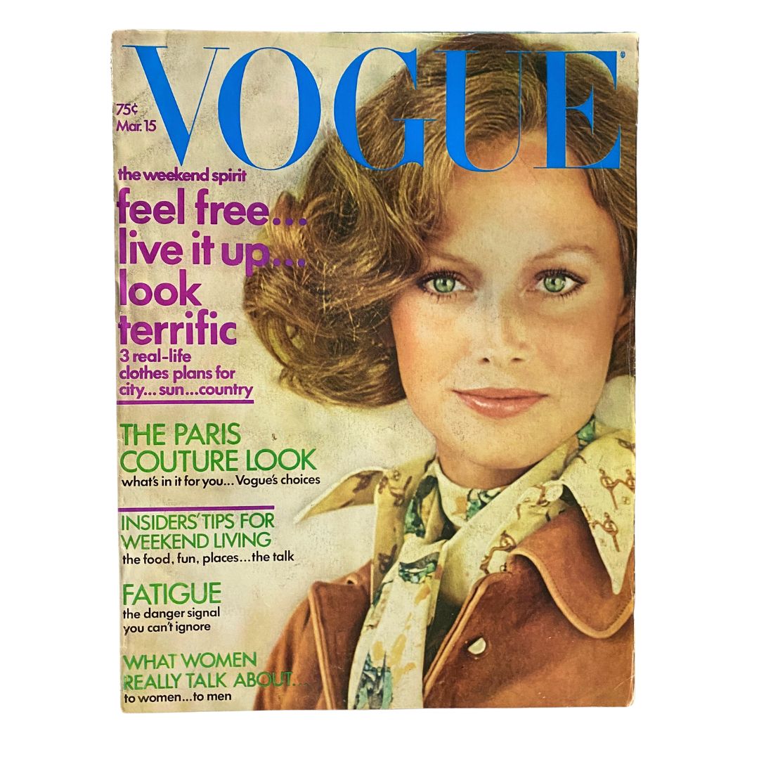 VTG Vogue Magazine March 15 1972 Karen Graham by Gianni Penati No Label