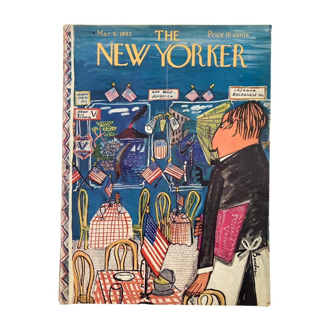 The New Yorker Magazine March 6 1943 Dinner Dancing by Ludwig Bemelmans No Label