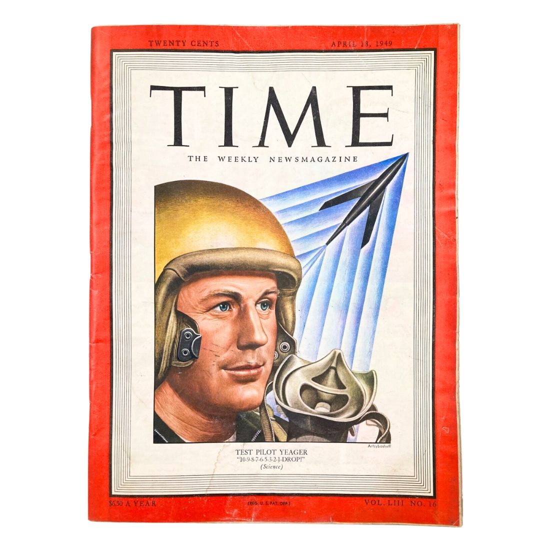 VTG Time Magazine April 18 1949 Vol 53 #16 Test Pilot Yeager No Label