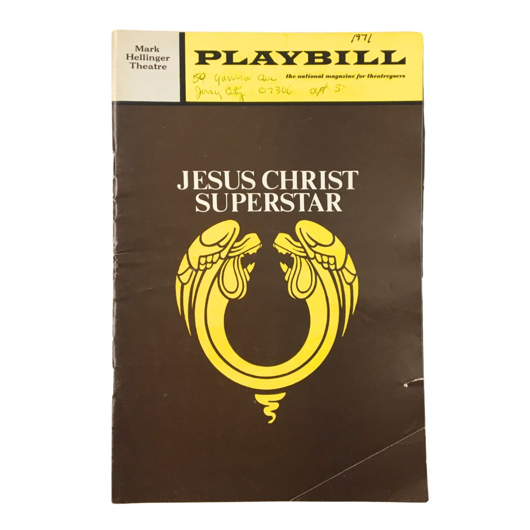 1971 Playbill Mark Hellinger Theatre Jesus Christ Superstar by Tom O'Horgan