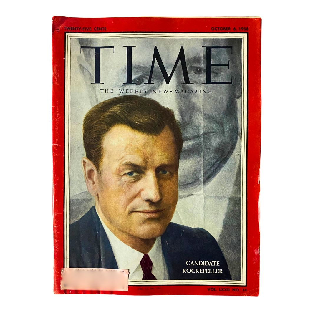 VTG Time Magazine October 6 1958 Vol 72 No. 14 Candidate Nelson Rockefeller