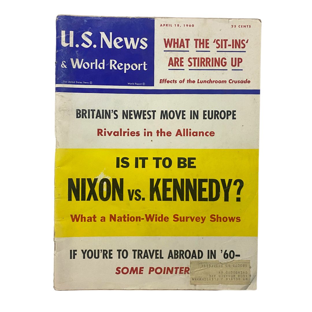 US News & World Report Magazine April 18 1960 Richard Nixon vs John F. Kennedy