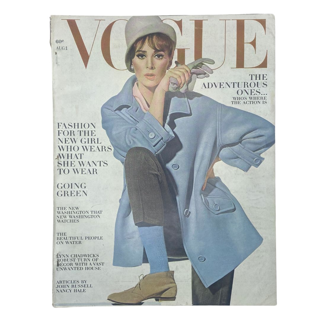 VTG Vogue Magazine August 1 1963 Wilhelmina Cooper Cover No Label