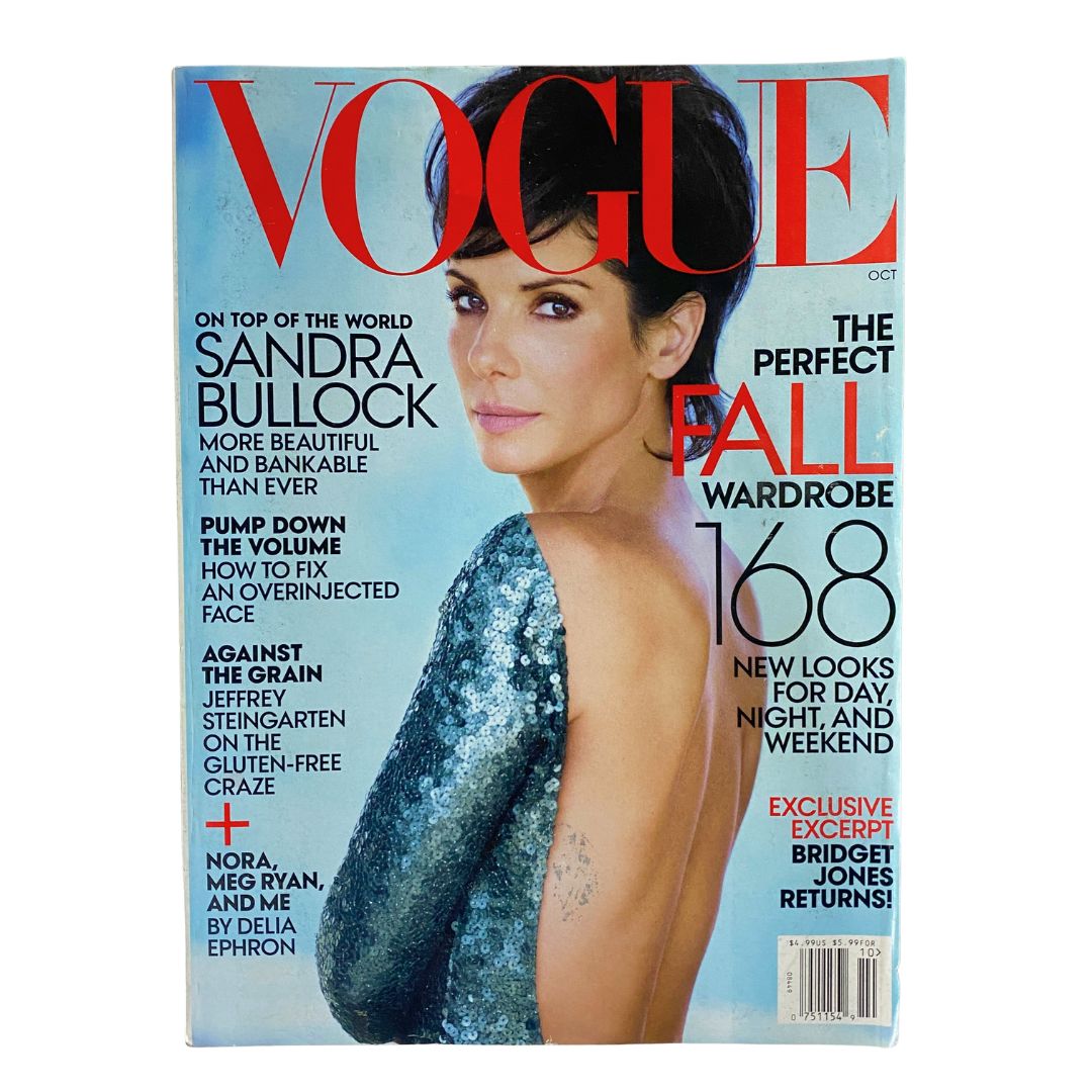 Vogue Magazine October 2013 Actress Sandra Bullock Cover No Label