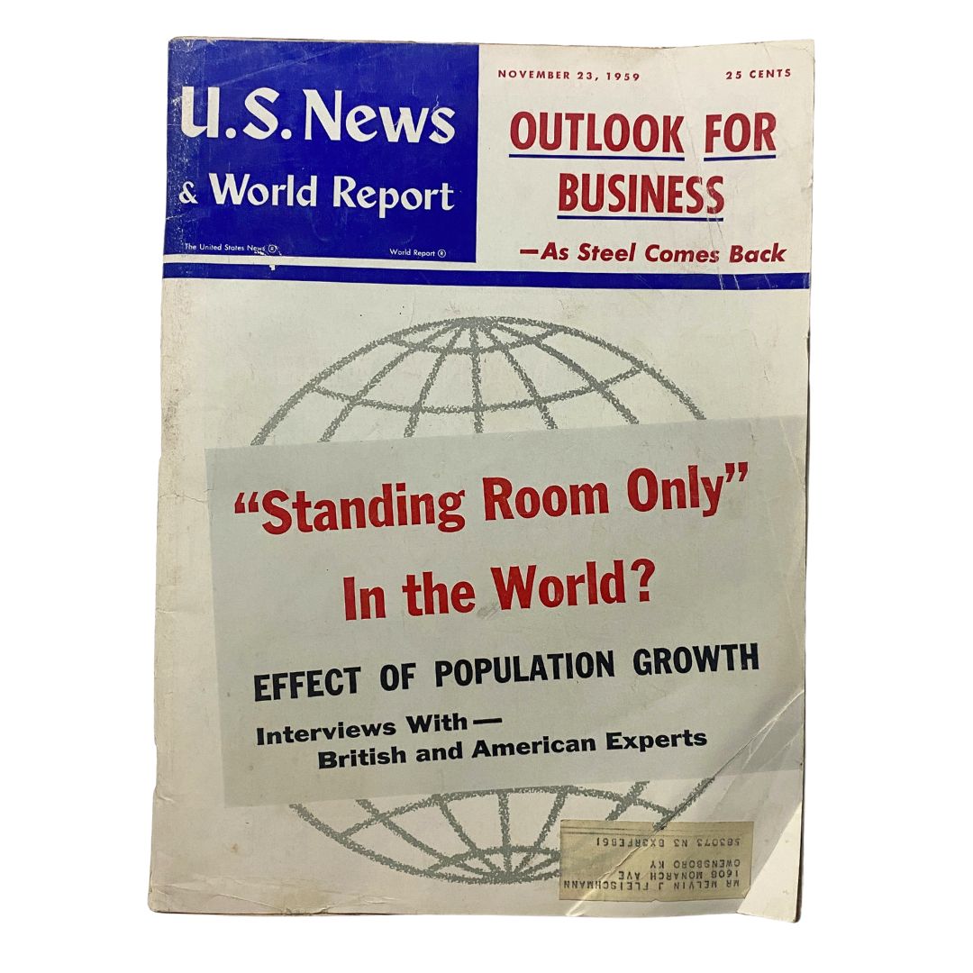 US News & World Report Magazine November 23 1959 Effect of Population Growth