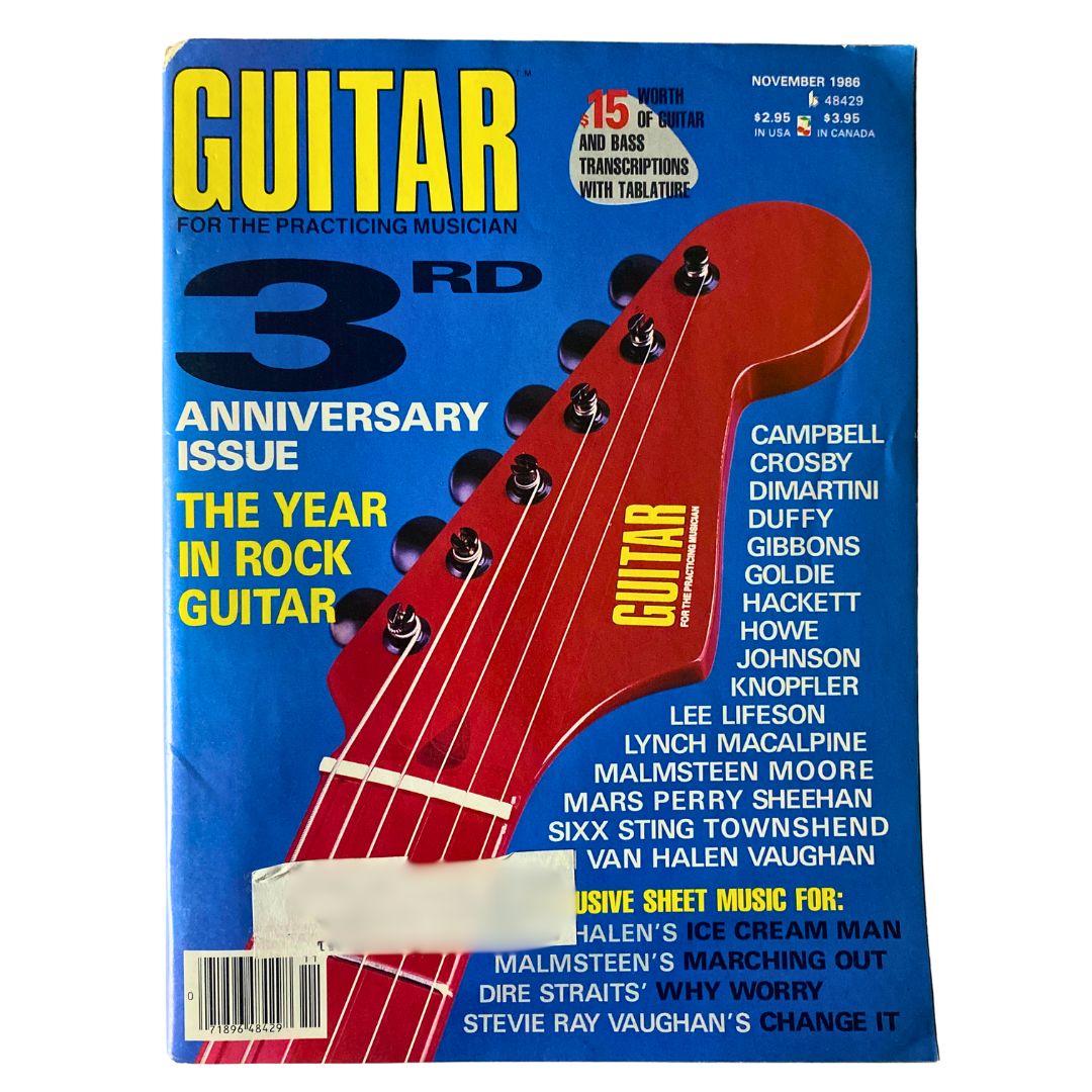 VTG Guitar Magazine November 1986 Anniversary Issue Year in Rock Guitar w Poster