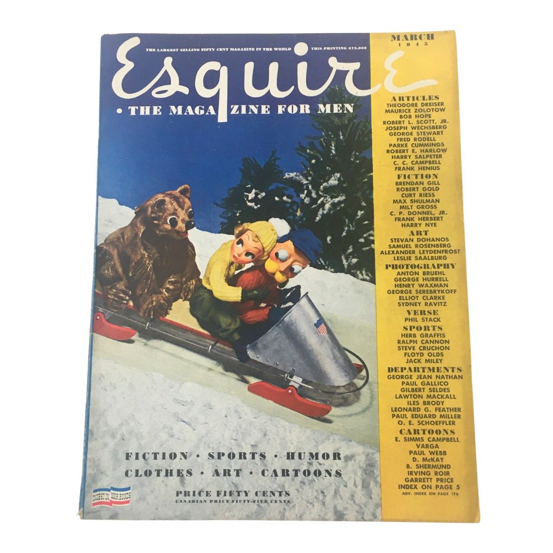 Esquire Magazine March 1945 Ederle's Conquest of the Chanel Feature, No Label