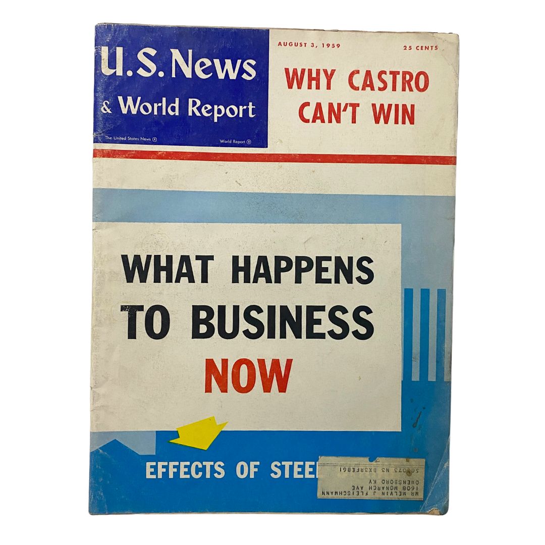 US News & World Report Magazine August 3 1959 Why Castro Can't Win