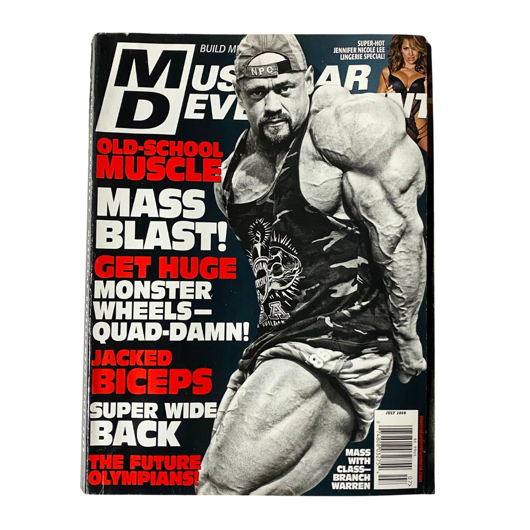 Muscular Development Magazine July 2008 Branch Warren Cover No Label