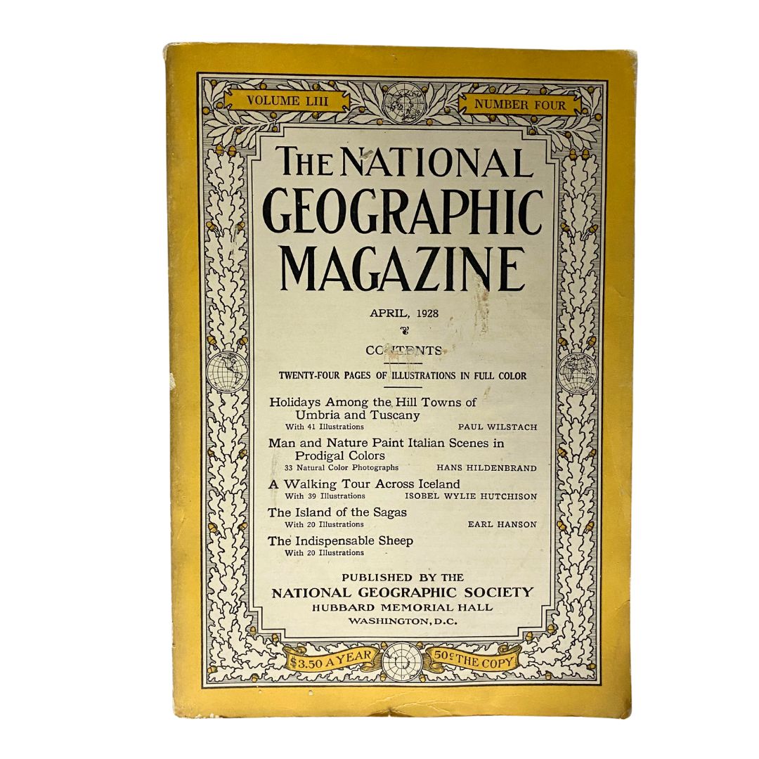 National Geographic Magazine April 1928 A Walking Tour Across Iceland No Label