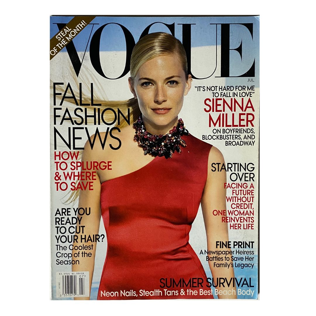 Vogue Magazine July 2009 Actress Sienna Miller Cover No Label