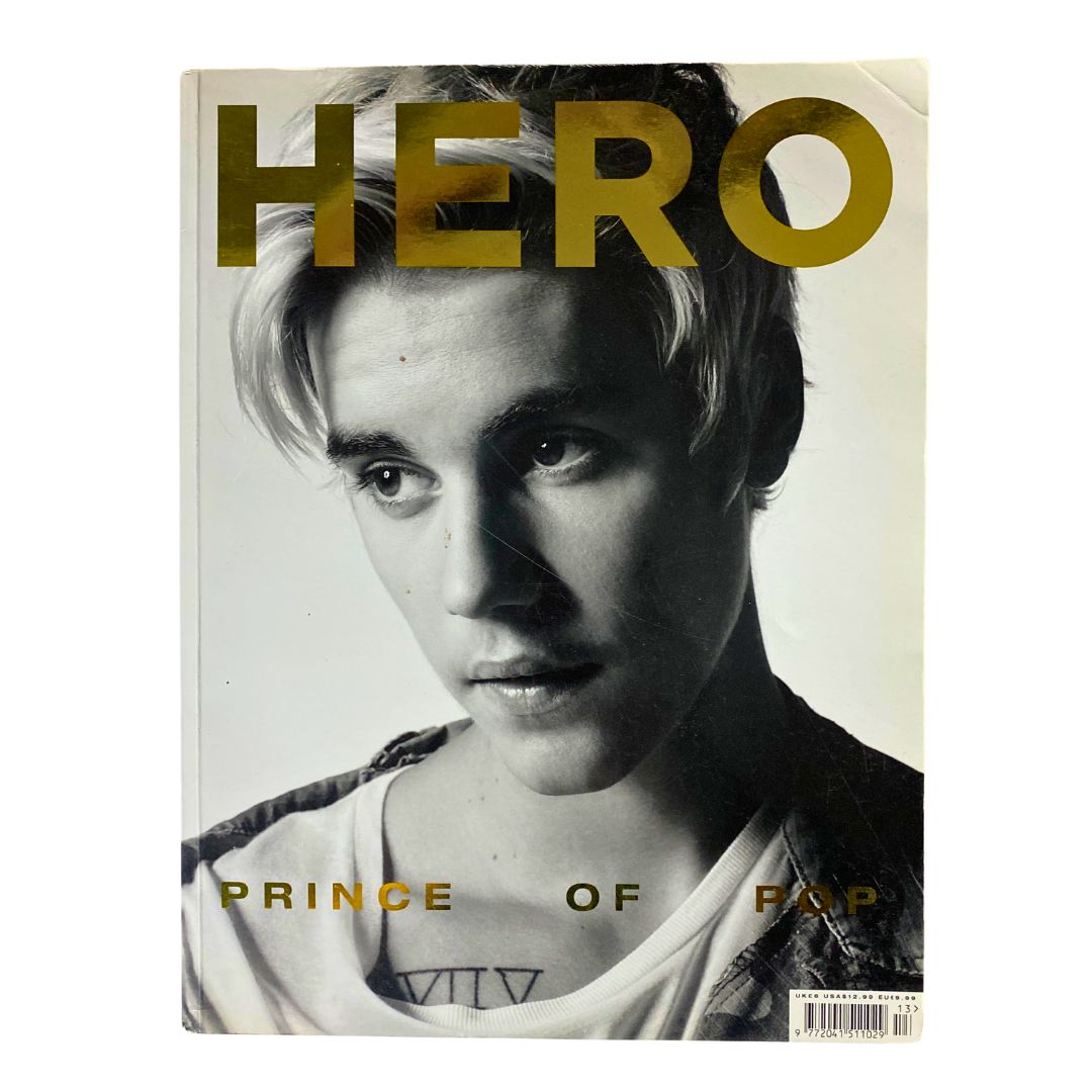 Cover of Hero Men’s Fashion Magazine, 2015, featuring Justin Bieber with the title 'Prince of Pop"