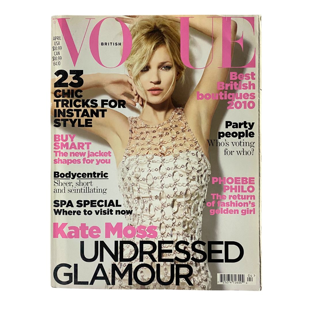 British Vogue UK Magazine April 2010 Kate Moss Cover No Label