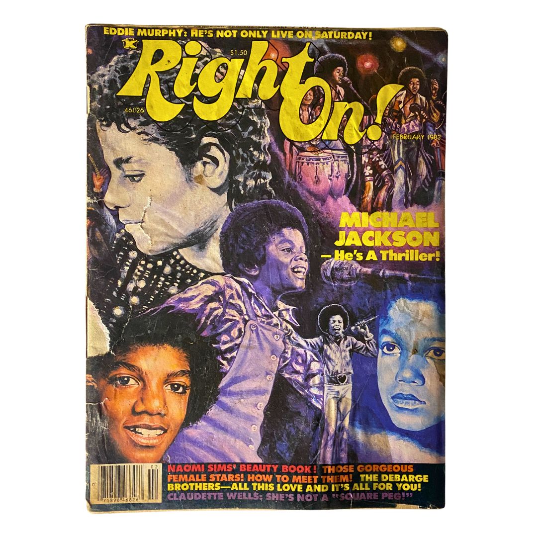 VTG Right On Magazine February 1983 Michael Jackson GD Interior No Label