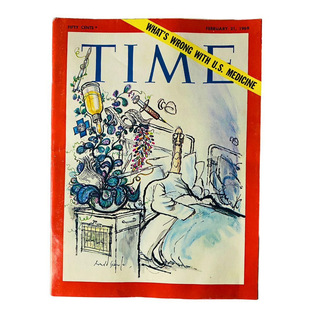 VTG Time Magazine February 21 1969 What's Wrong with U.S. Medicine? No Label