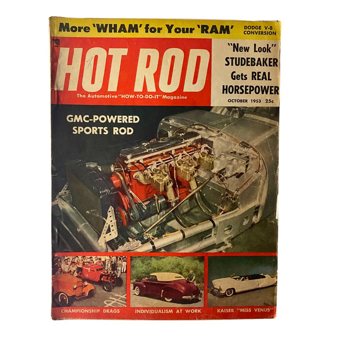 VTG Hot Rod Magazine October 1953 GMC-Powered Sports Rod No Label