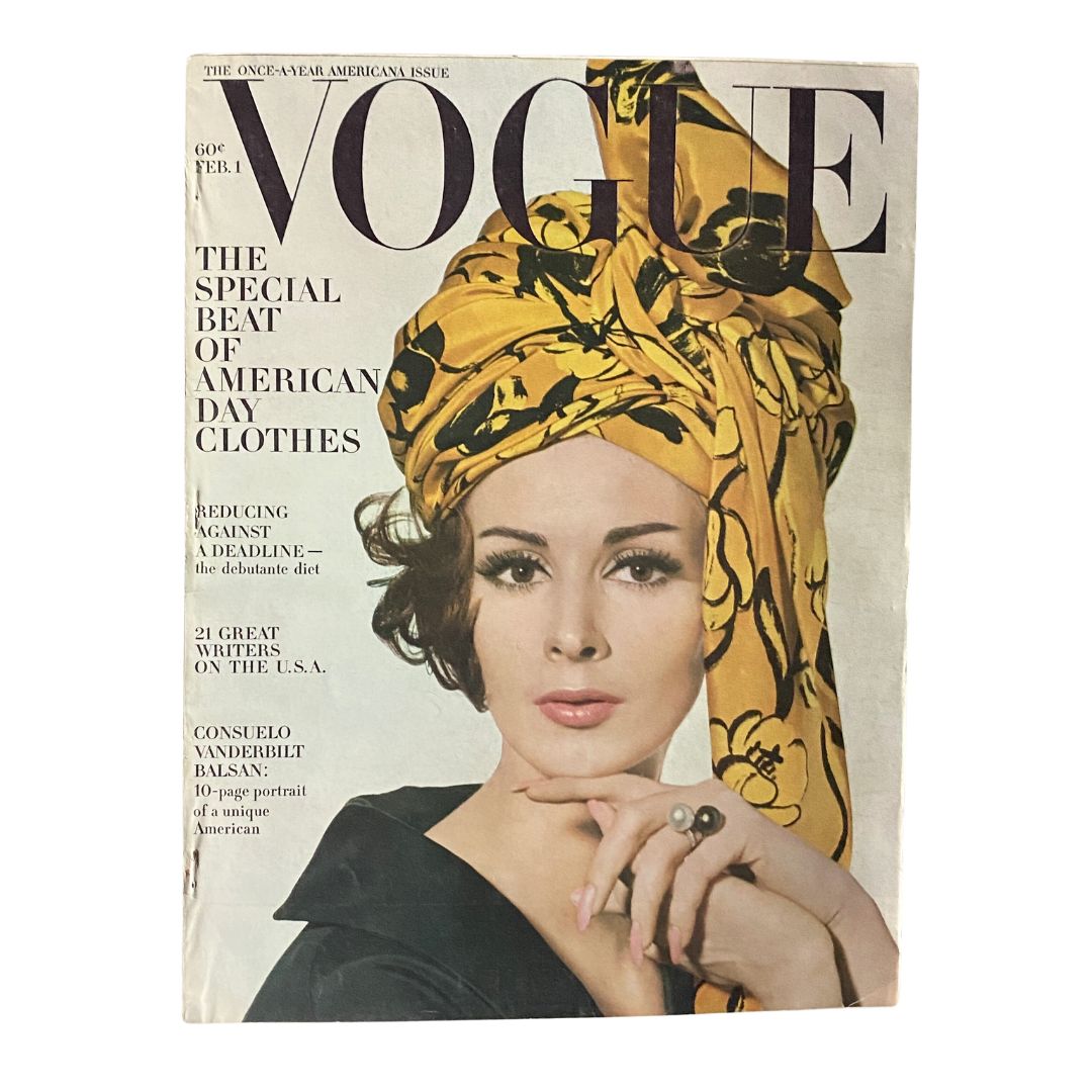 VTG Vogue Magazine February 1 1963 Wilhelmina Cooper by Irving Penn No Label