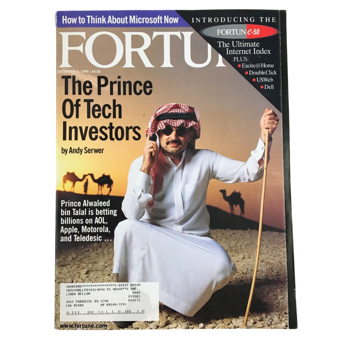 Fortune Magazine December 6 1999 The Prince Alwaleed of Tech Investors