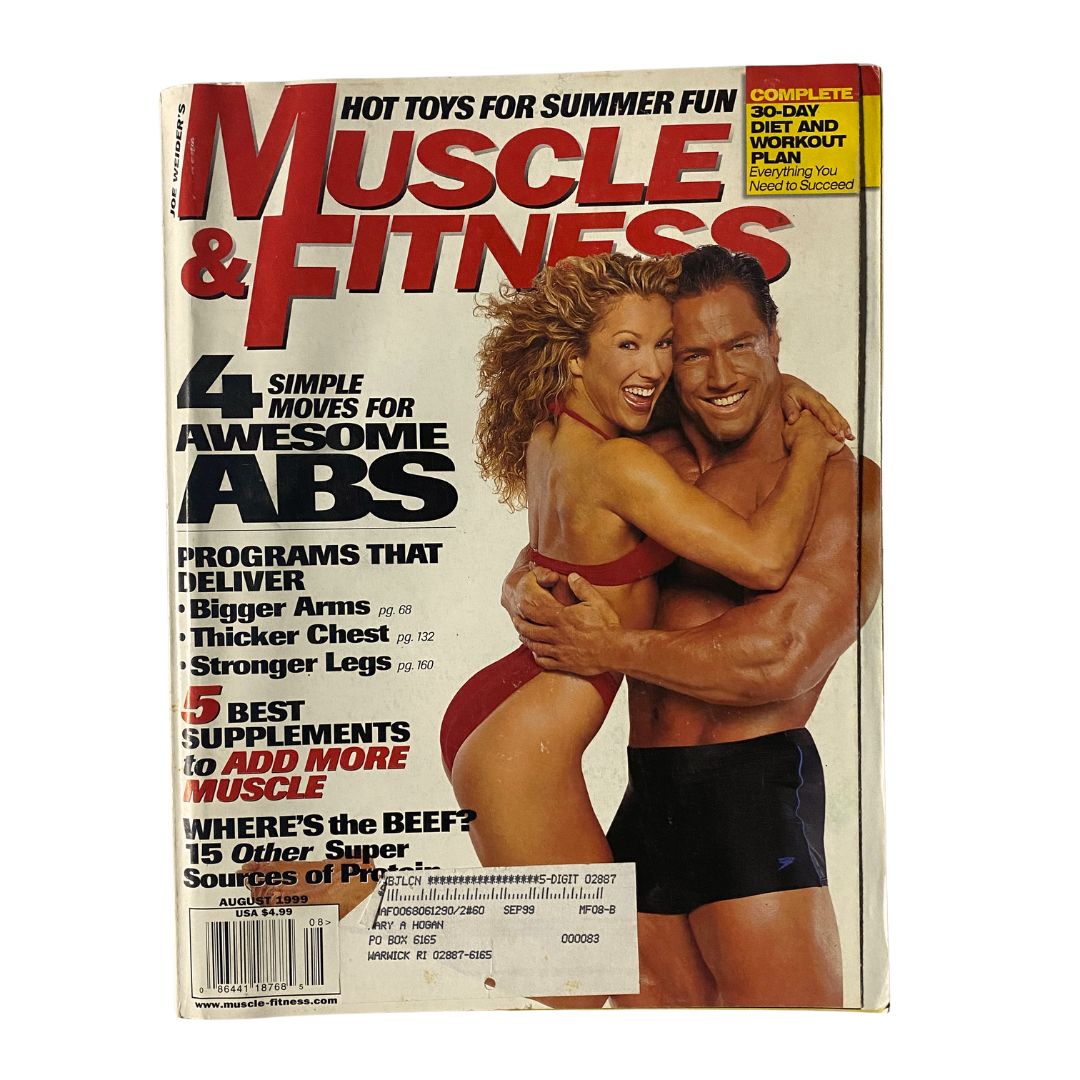 Muscle & Fitness Magazine August 1999 Minna Lessig, Dennis Newman Cover