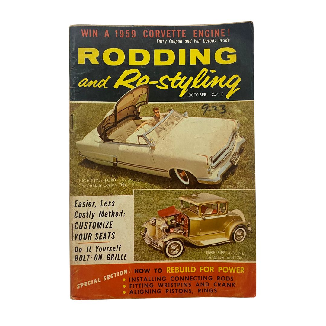 VTG Rodding & Re-Styling Magazine October 1958 Golden-Green Gem No Label