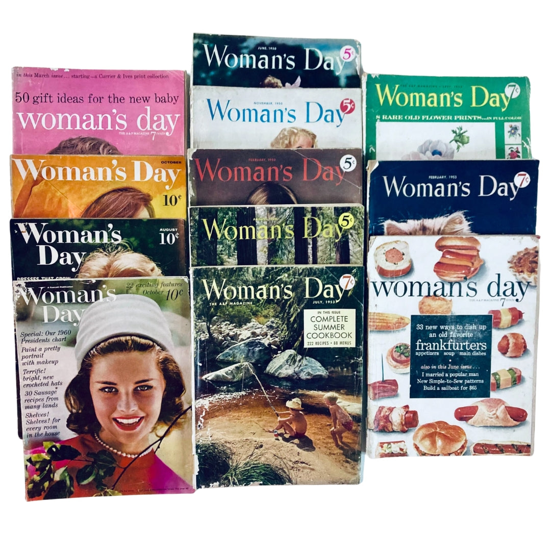 Lot of 12 1950s 1960s Woman's Day American Women's Monthly Magazine