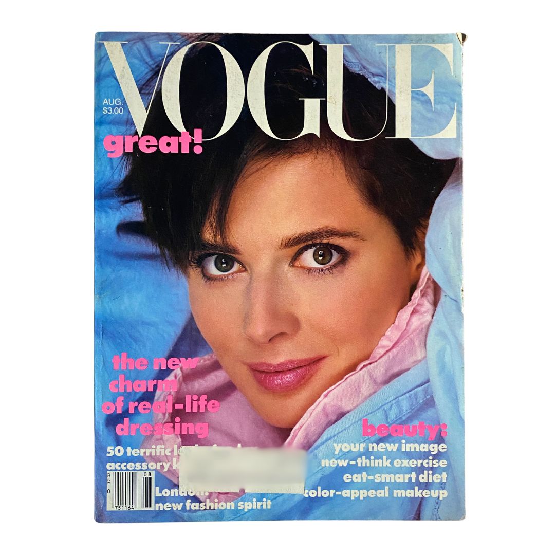 VTG Vogue Magazine August 1984 Isabella Rossellini by Richard Avedon