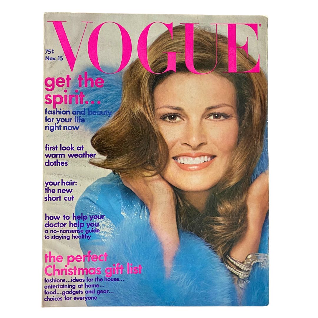 VTG Vogue Magazine November 15 1972 Raquel Welch by Henry Clarke No Label