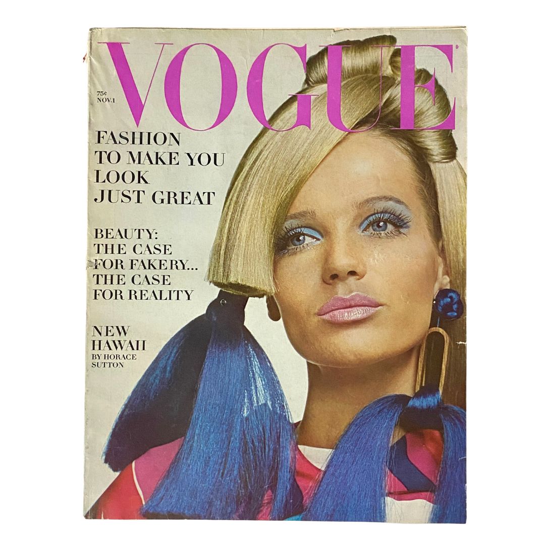 VTG Vogue Magazine November 1 1966 Veruschka von Lehndorff Cover No Label