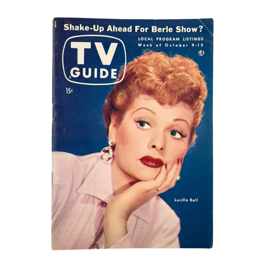 TV Guide Magazine October 9 1954 Lucille Ball No Label Pittsburgh-Youngstown