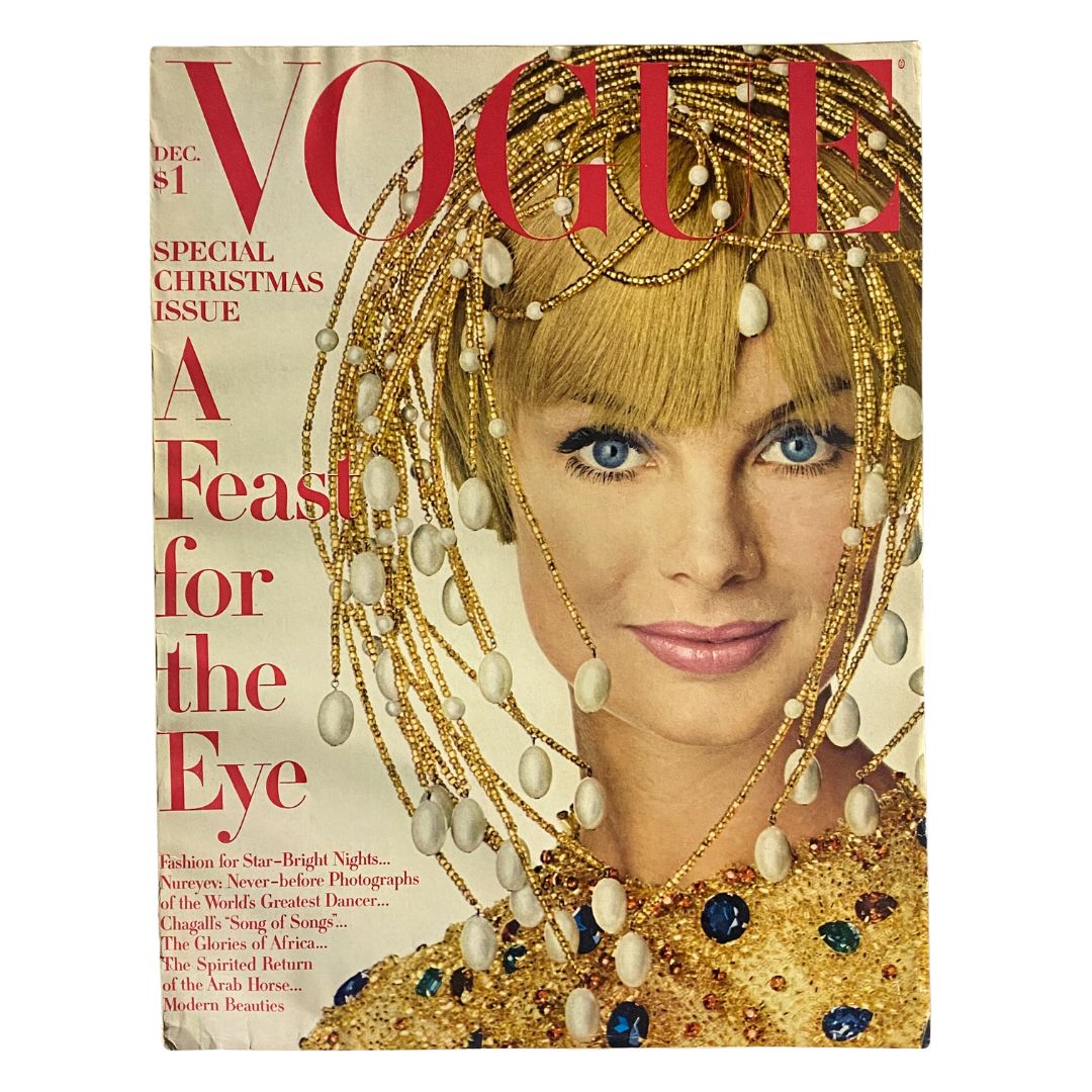 VTG Vogue Magazine December 1967 Jean Shrimpton by Irving Penn No Label