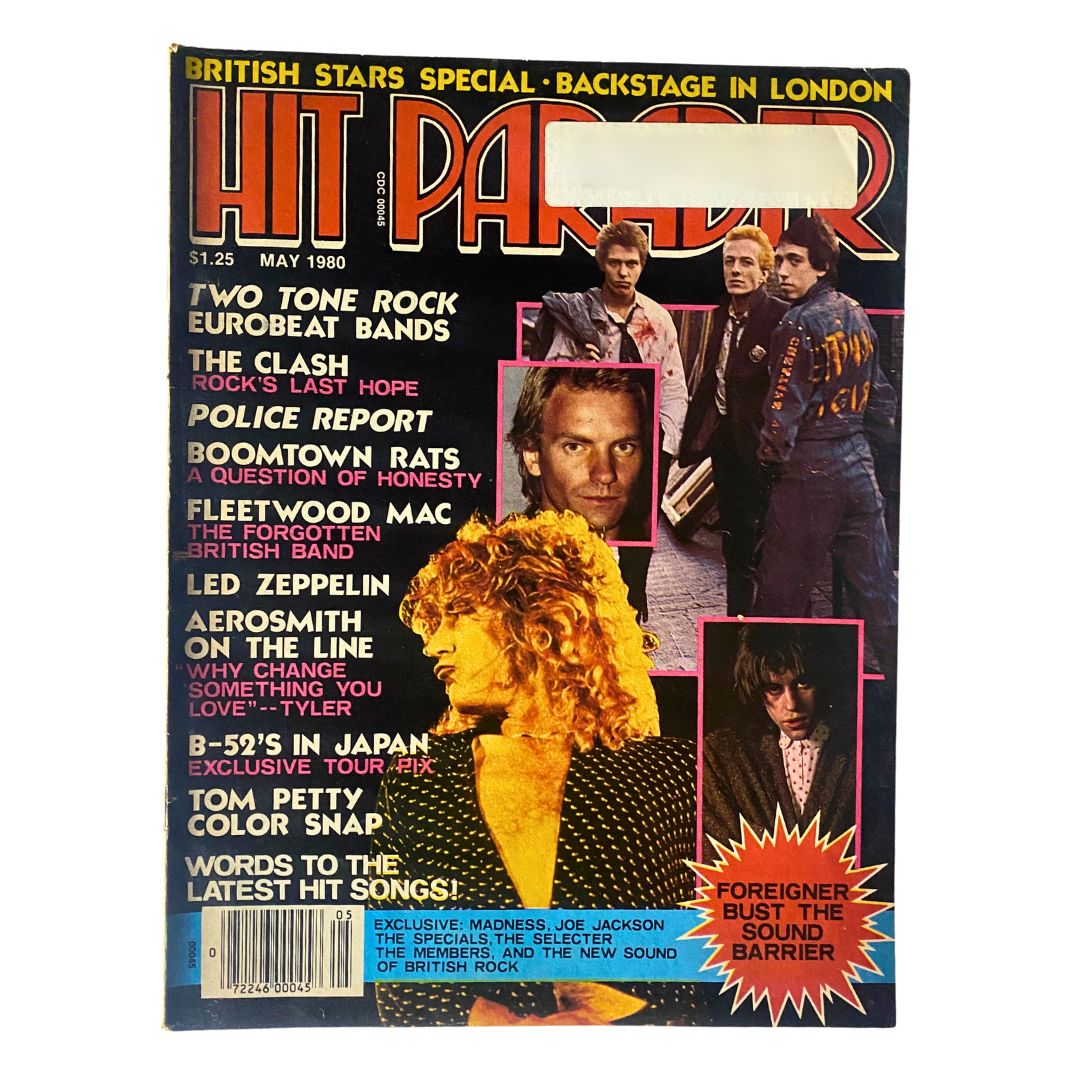 VTG Hit Parader Magazine May 1980 The Clash and Led Zeppelin w Centerfold