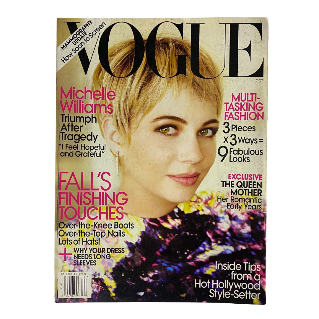 Vogue Magazine October 2009 Actress Michelle Williams Cover No Label