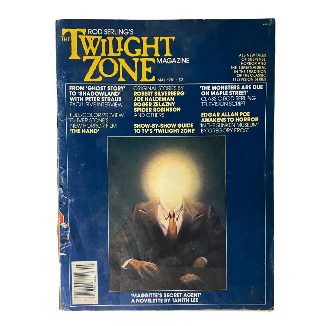 Cover of Rod Serling’s The Twilight Zone Magazine May 1981, featuring eerie artwork and story highlights including 'The Hand'.