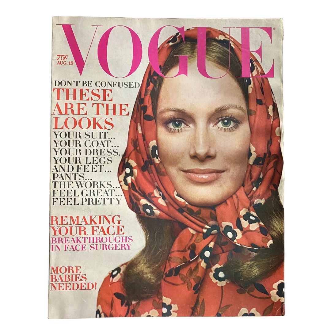 VTG Vogue Magazine August 15 1970 Karen Graham by Bert Stern No Label