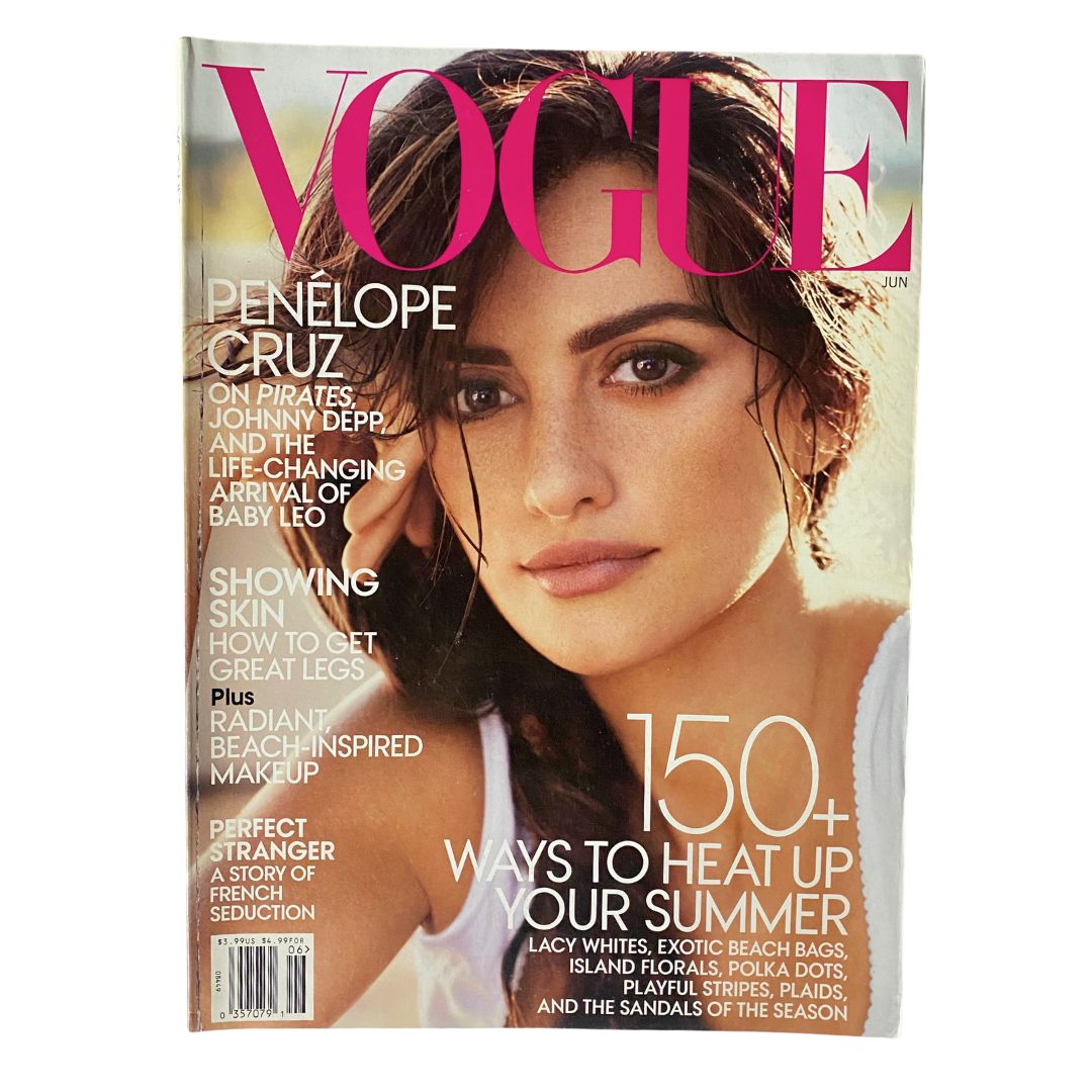 Vogue Magazine June 2011 Actress Penelope Cruz Cover No Label VG