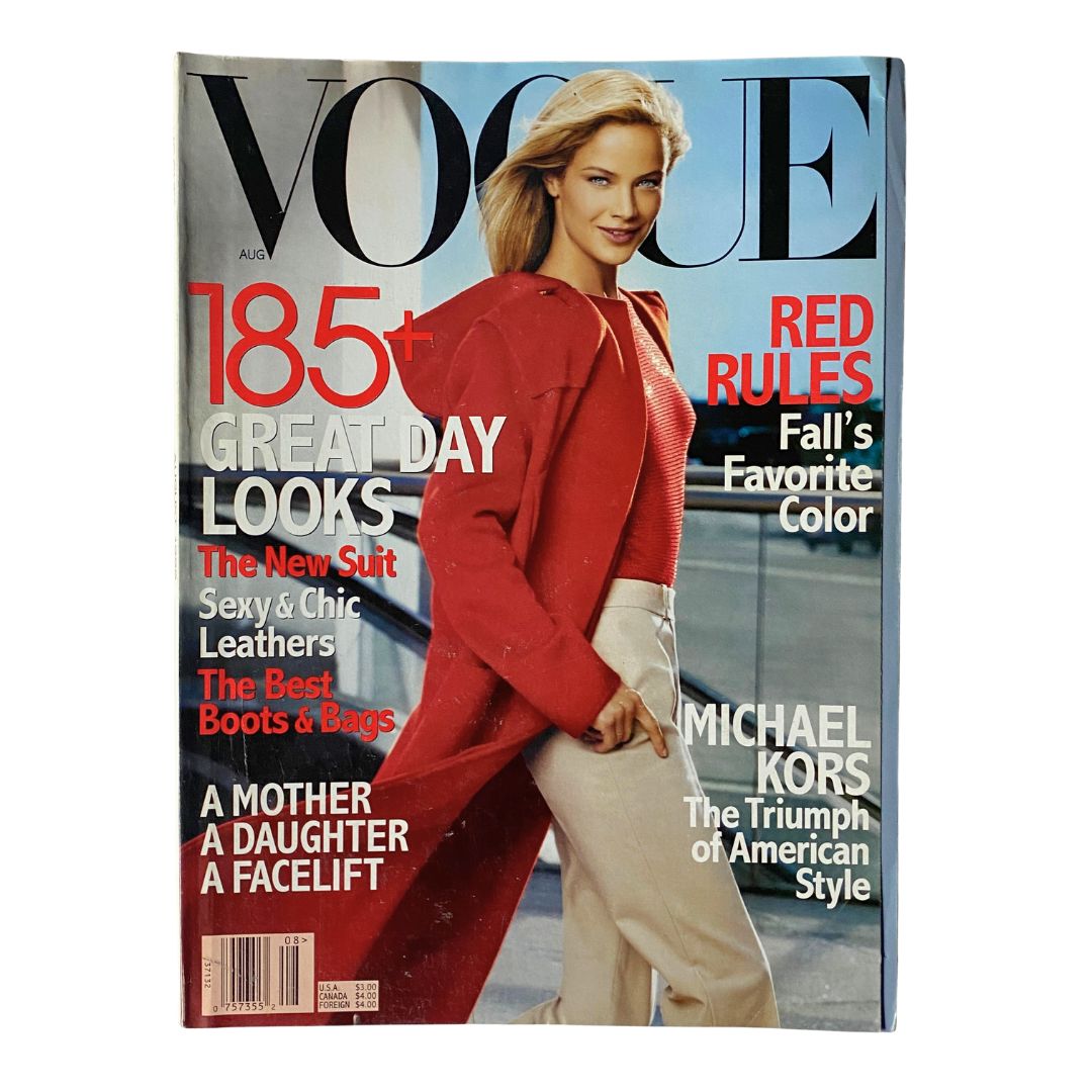 Vogue Magazine August 1999 Carolyn Murphy by Steven Meisel No Label VG