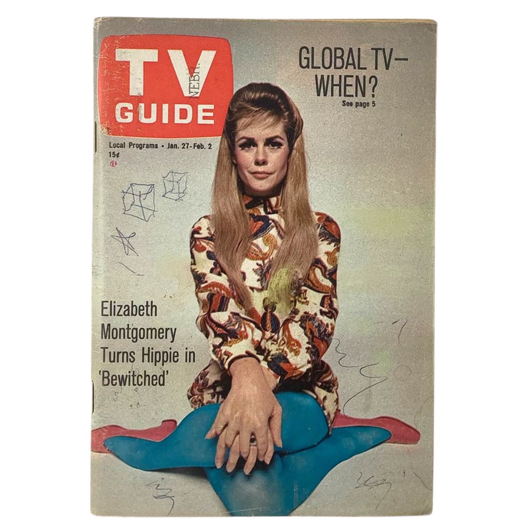 TV Guide Magazine January 27 1968 Elizabeth Montgomery Nebraska Ed. No Label