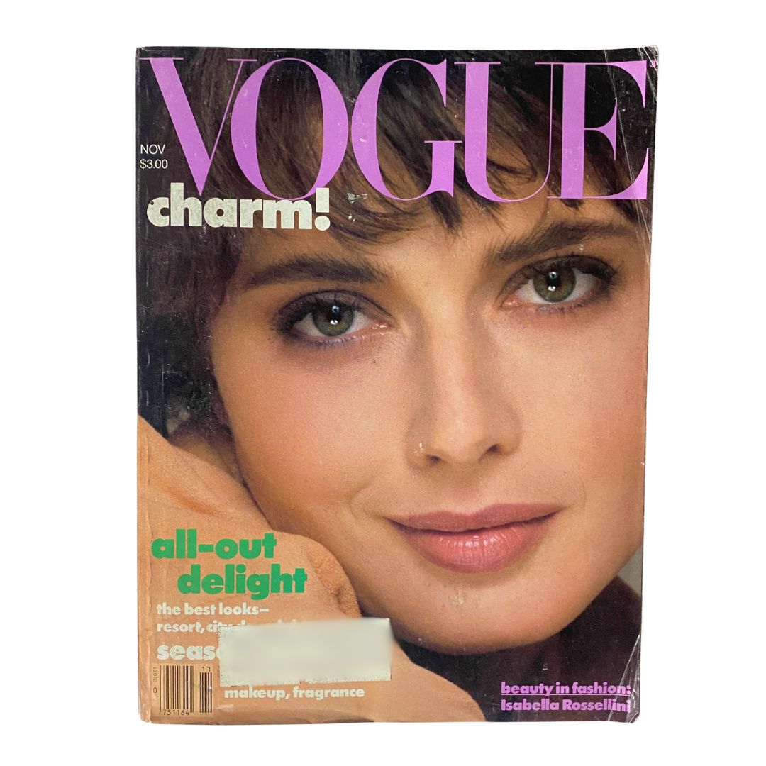 VTG Vogue Magazine November 1982 Isabella Rossellini by Richard Avedon