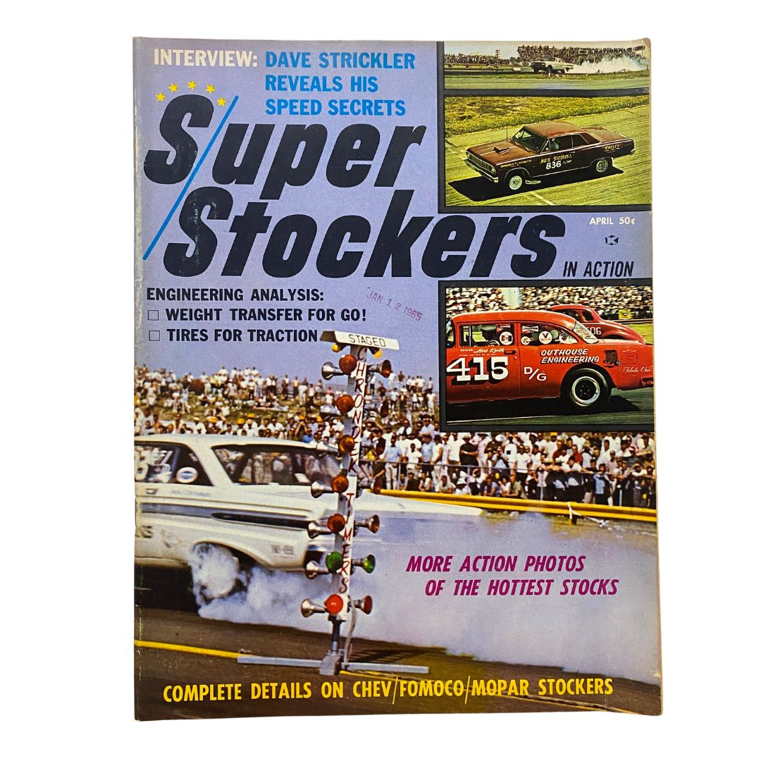 Super Stockers in Action Magazine April 1965 Dave Strickler Secrets No Label