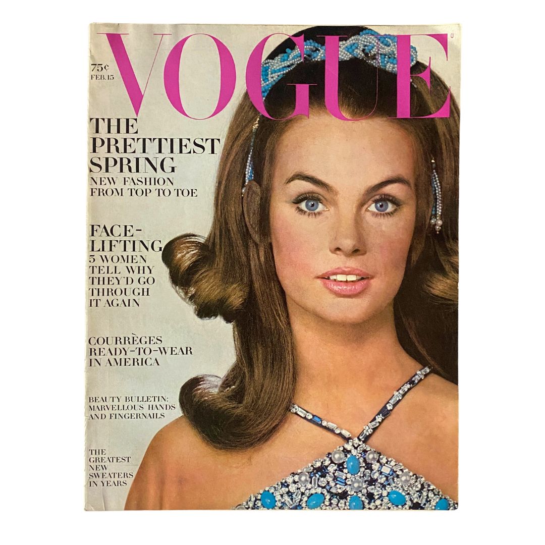 VTG Vogue Magazine February 15 1968 Jean Shrimpton by Irving Penn No Label