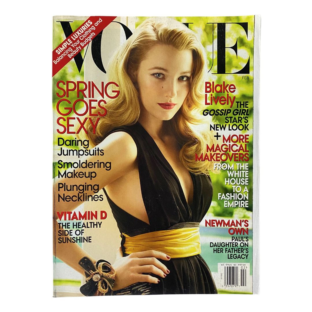 Vogue Magazine February 2009 American Actress Blake Lively Cover No Label VG