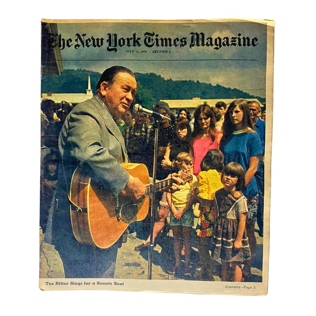 The New York Times Magazine July 12 1970 Tex Ritter Sings No Label