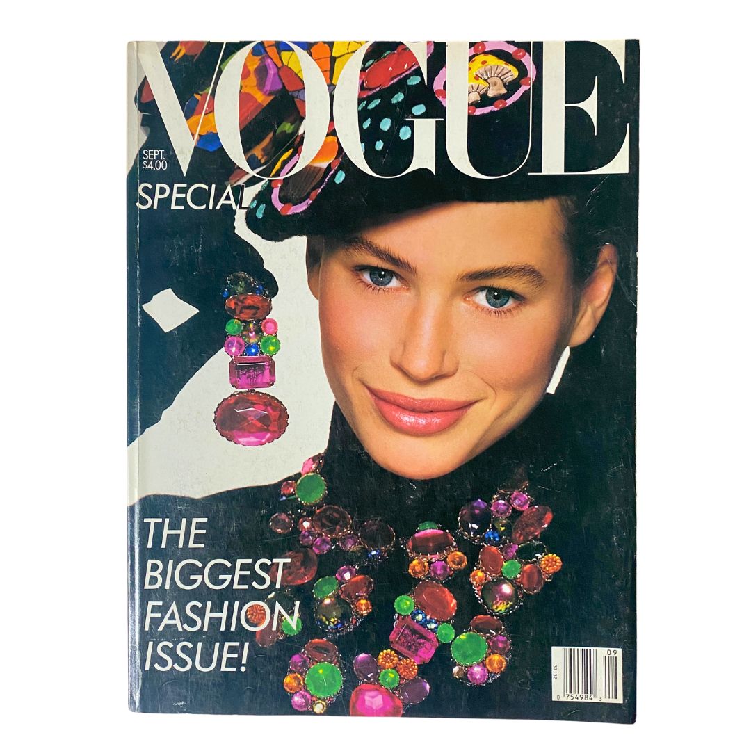 VTG Vogue Magazine September 1988 Carré Otis by Richard Avedon No Label