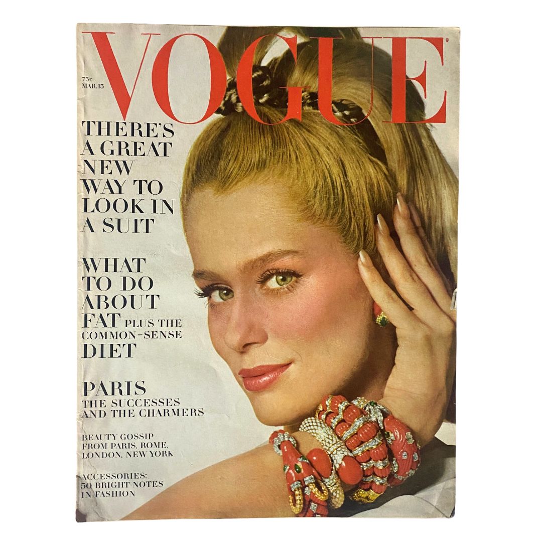 VTG Vogue Magazine March 15 1967 Lauren Hutton by Irving Penn No Label