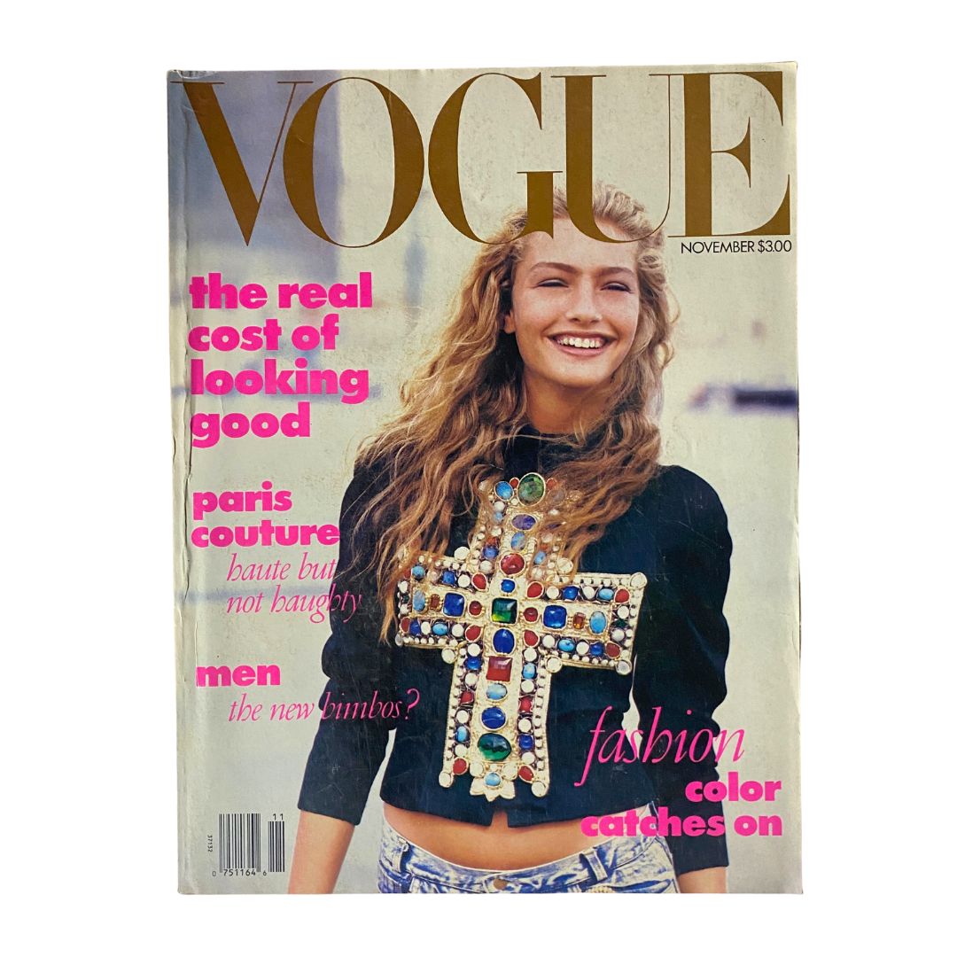 VTG Vogue Magazine November 1988 Michaela Bercu by Peter Lindbergh No Label